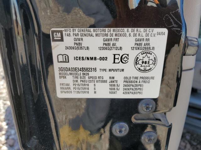Photo 12 from auction – 2004 BUICK RENDEZVOUS with VIN 3G5DA03E34S582316