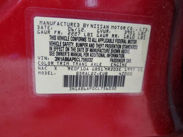 Photo 12 from auction – 2012 NISSAN SENTRA 2.0 with VIN 3N1AB6AP0CL756032