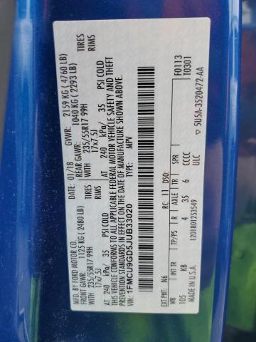 Photo 14 from auction – 2018 FORD ESCAPE SE with VIN 1FMCU9GD5JUB33020