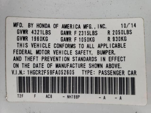 Photo 12 from auction – 2015 HONDA ACCORD SPO with VIN 1HGCR2F59FA052605