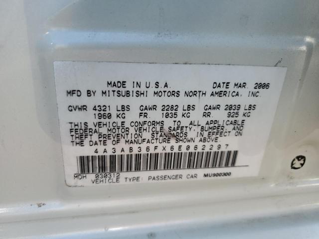 Photo 12 from auction – 2006 MITSUBISHI GALANT ES with VIN 4A3AB36FX6E062297