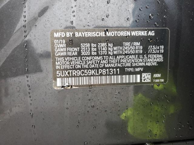 Photo 12 from auction – 2019 BMW X3 XDRIVE3 with VIN 5UXTR9C59KLP81311