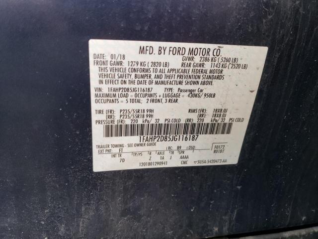 Photo 12 from auction – 2018 FORD TAURUS SE with VIN 1FAHP2D85JG116187