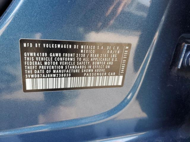 Photo 12 from auction – 2017 VOLKSWAGEN JETTA SE with VIN 3VWDB7AJ6HM238839