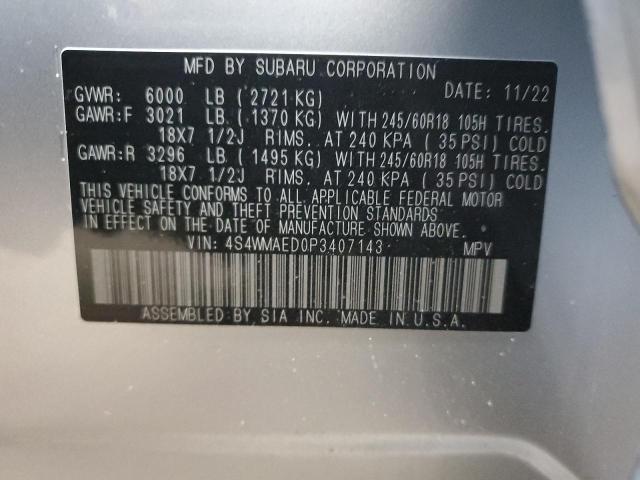 Photo 14 from auction – 2023 SUBARU ASCENT PRE with VIN 4S4WMAED0P3407143