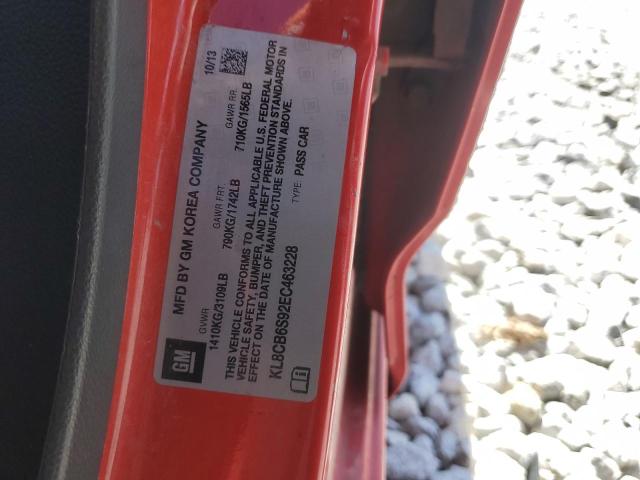 Photo 12 from auction – 2014 CHEVROLET SPARK LS with VIN KL8CB6S92EC463228