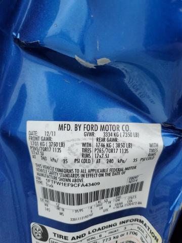 Photo 12 from auction – 2012 FORD F150 SUPER with VIN 1FTFW1EF9CFA43409