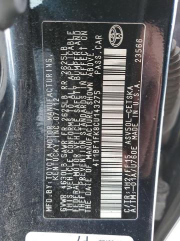 Photo 13 from auction – 2012 TOYOTA CAMRY BASE with VIN 4T1BF1FK8CU143275