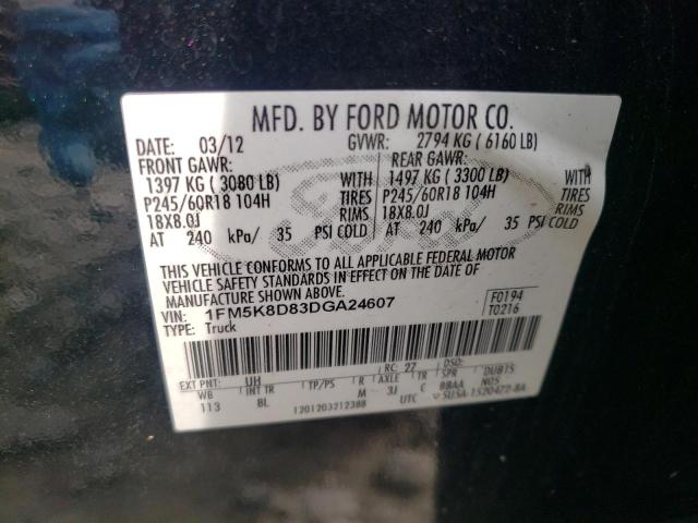 Photo 14 from auction – 2013 FORD EXPLORER X with VIN 1FM5K8D83DGA24607