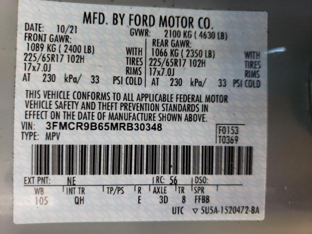 Photo 14 from auction – 2021 FORD BRONCO SPO with VIN 3FMCR9B65MRB30348