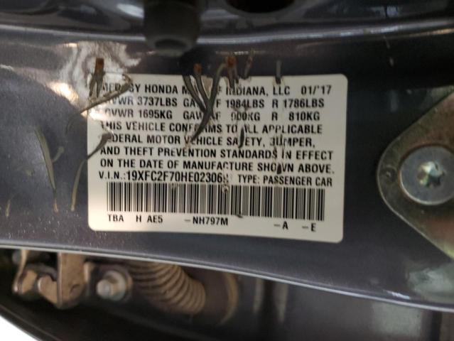 Photo 12 from auction – 2017 HONDA CIVIC EX with VIN 19XFC2F70HE023069