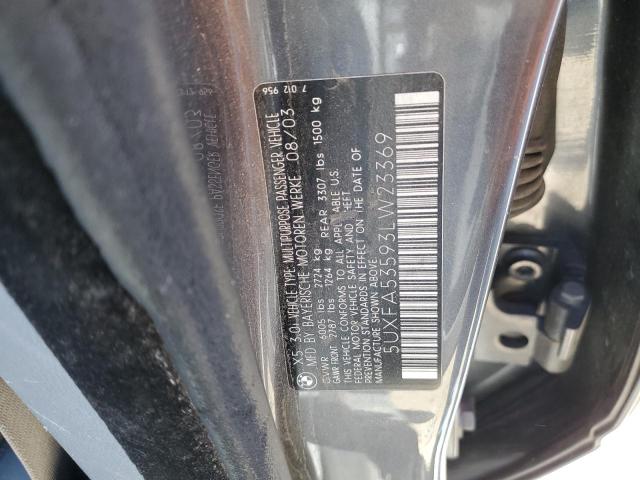 Photo 12 from auction – 2003 BMW X5 3.0I with VIN 5UXFA53593LW23369