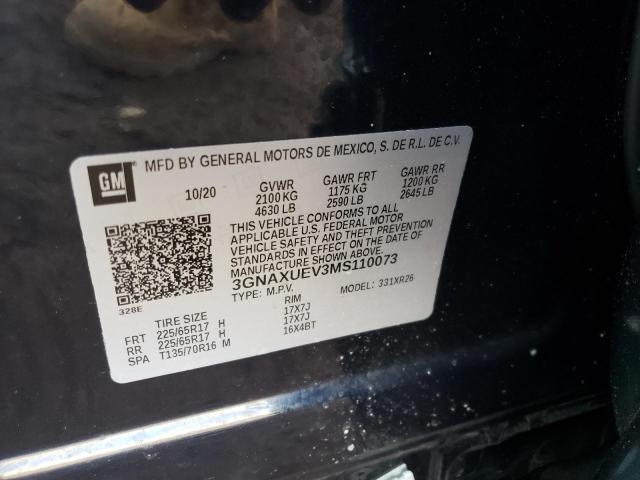 Photo 12 from auction – 2021 CHEVROLET EQUINOX LT with VIN 3GNAXUEV3MS110073