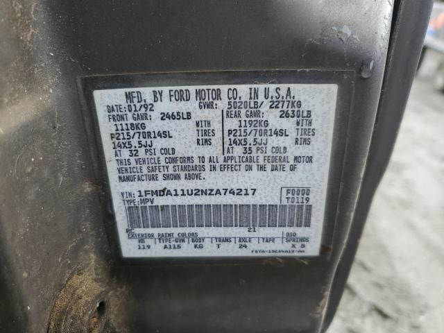 Photo 14 from auction – 1992 FORD AEROSTAR with VIN 1FMDA11U2NZA74217