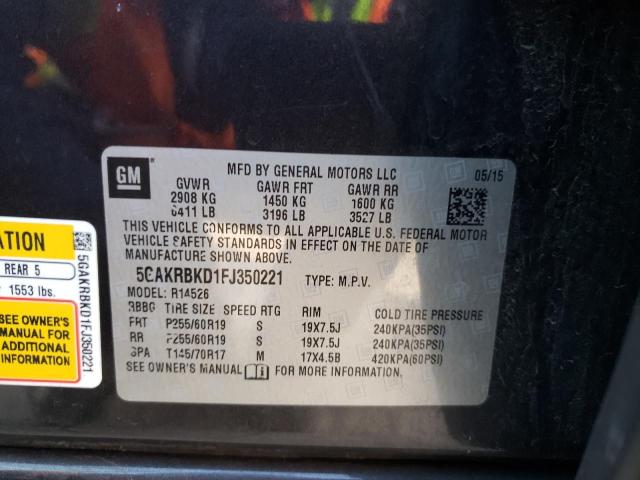 Photo 14 from auction – 2015 BUICK ENCLAVE with VIN 5GAKRBKD1FJ350221