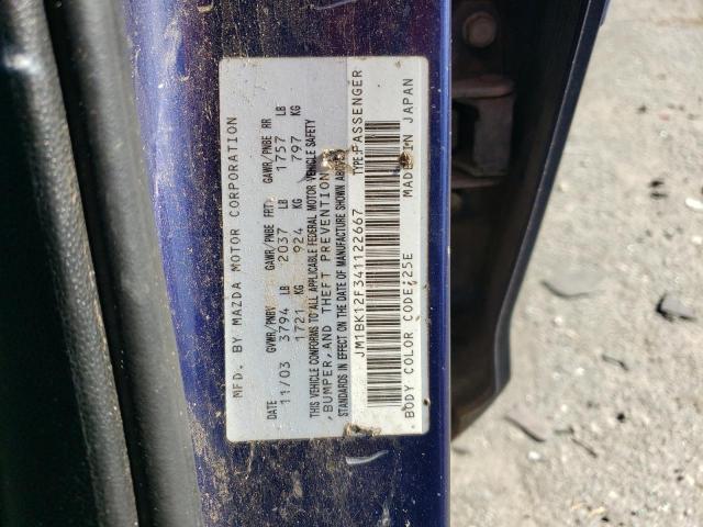Photo 13 from auction – 2004 MAZDA 3 I with VIN JM1BK12F341122667