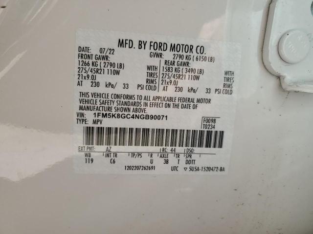 Photo 13 from auction – 2022 FORD EXPLORER S with VIN 1FM5K8GC4NGB90071