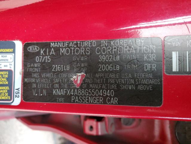 Zdjęcie 14 z aukcji – 2016 KIA FORTE EX z VIN KNAFX4A88G5504940