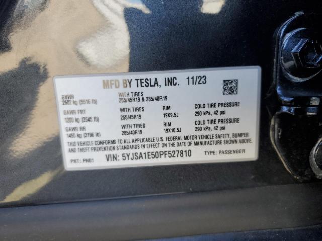 Photo 13 from auction – 2023 TESLA MODEL S with VIN 5YJSA1E50PF527810