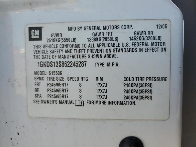 Photo 14 from auction – 2006 GMC ENVOY with VIN 1GKDS13S862245287