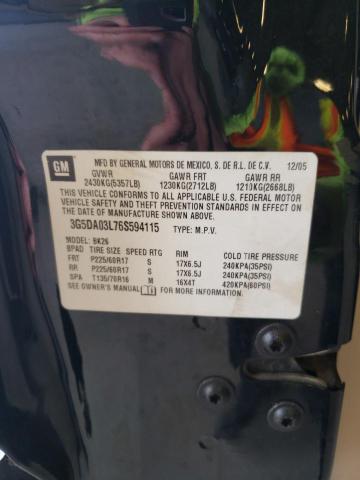 Photo 14 from auction – 2006 BUICK RENDEZVOUS with VIN 3G5DA03L76S594115