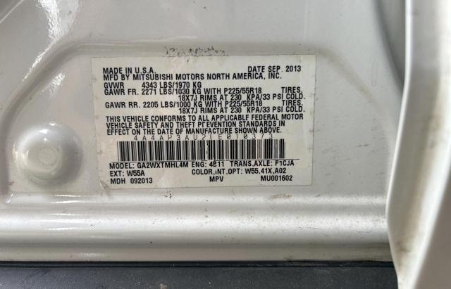 Photo 10 from auction – 2014 MITSUBISHI OUTLANDER with VIN 4A4AP3AU2EE010373