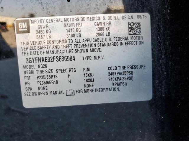 Photo 13 from auction – 2015 CADILLAC SRX with VIN 3GYFNAE32FS636984