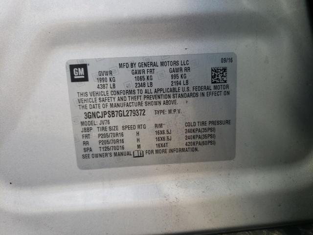 Photo 14 from auction – 2016 CHEVROLET TRAX 1LT with VIN 3GNCJPSB7GL279372