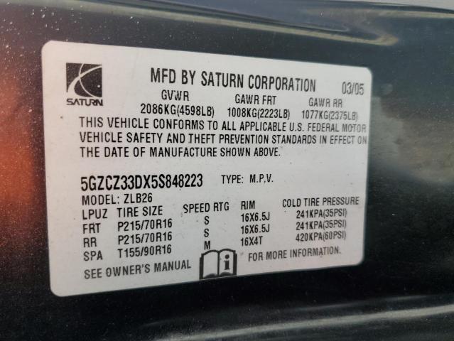 Photo 12 from auction – 2005 SATURN VUE with VIN 5GZCZ33DX5S848223