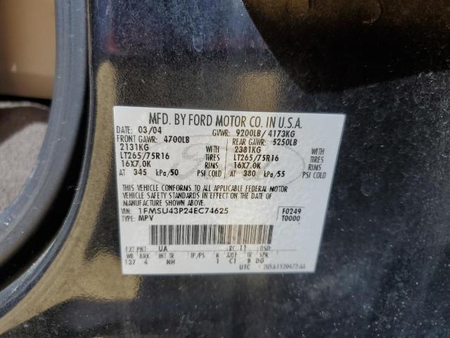 Photo 14 from auction – 2004 FORD EXCURSION with VIN 1FMSU43P24EC74625