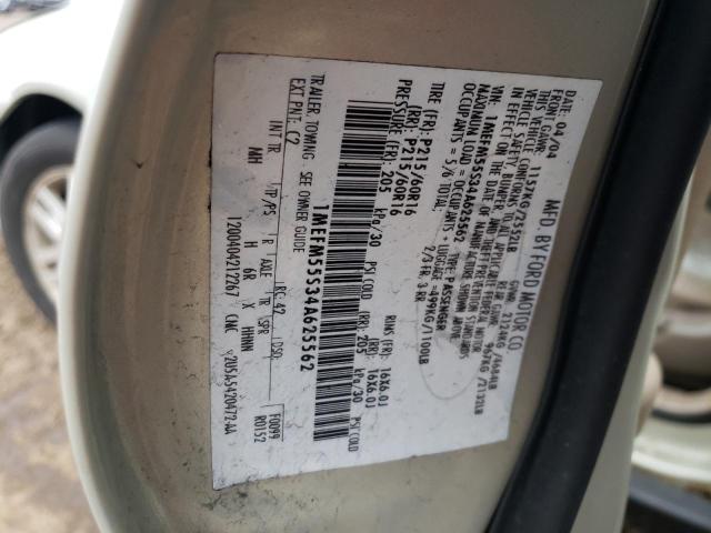 Photo 12 from auction – 2004 MERCURY SABLE LS P with VIN 1MEFM55S34A625562