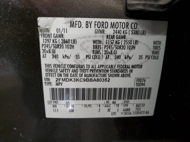 Photo 14 from auction – 2011 FORD EDGE LIMIT with VIN 2FMDK3KC9BBA80352