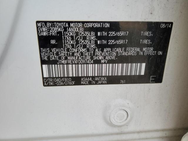 Photo 13 from auction – 2015 TOYOTA RAV4 LE with VIN JTMBFREVXFD097404