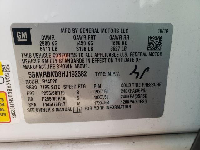 Photo 13 from auction – 2017 BUICK ENCLAVE with VIN 5GAKRBKD8HJ192382