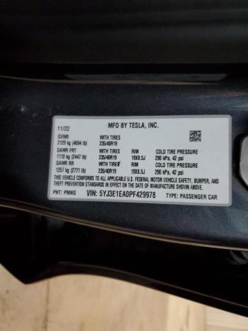 Photo 13 from auction – 2023 TESLA MODEL 3 with VIN 5YJ3E1EA0PF429978