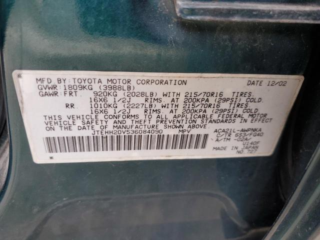 Photo 13 from auction – 2003 TOYOTA RAV4 with VIN JTEHH20V536084090
