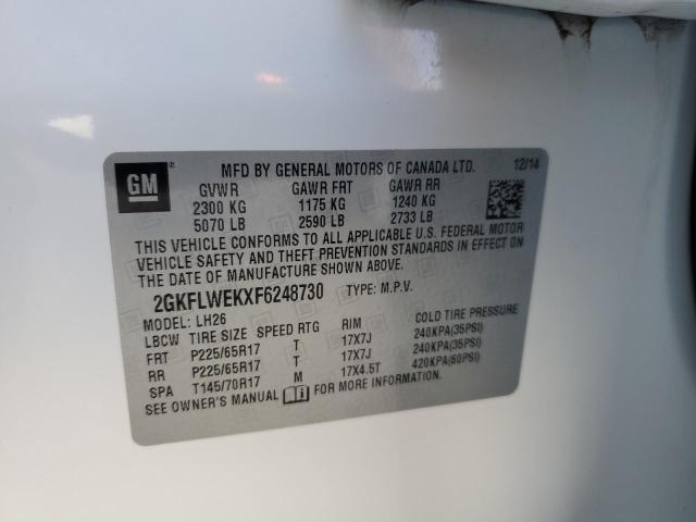 Photo 13 from auction – 2015 GMC TERRAIN SL with VIN 2GKFLWEKXF6248730