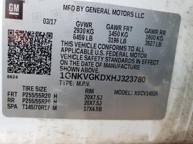 Photo 14 from auction – 2017 CHEVROLET TRAVERSE L with VIN 1GNKVGKDXHJ323780
