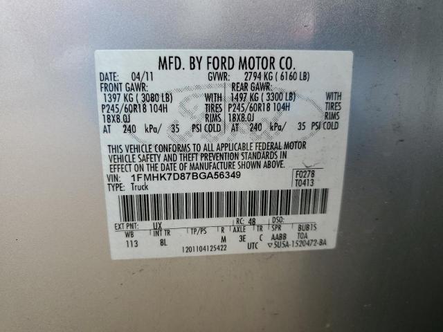 Photo 14 from auction – 2011 FORD EXPLORER X with VIN 1FMHK7D87BGA56349