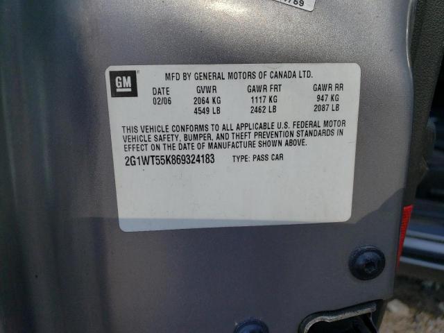 Photo 12 from auction – 2006 CHEVROLET IMPALA LT with VIN 2G1WT55K869324183