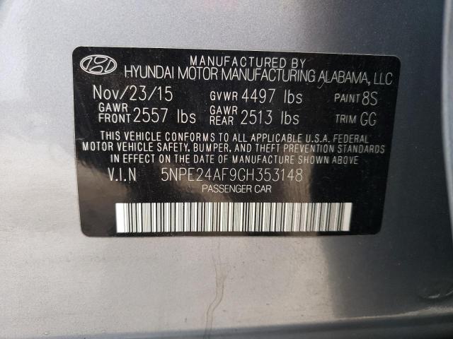 Photo 12 from auction – 2016 HYUNDAI SONATA SE with VIN 5NPE24AF9GH353148