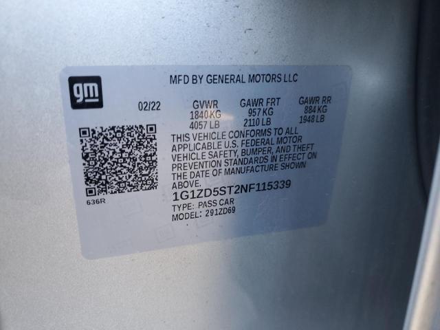 Photo 12 from auction – 2022 CHEVROLET MALIBU LT with VIN 1G1ZD5ST2NF115339