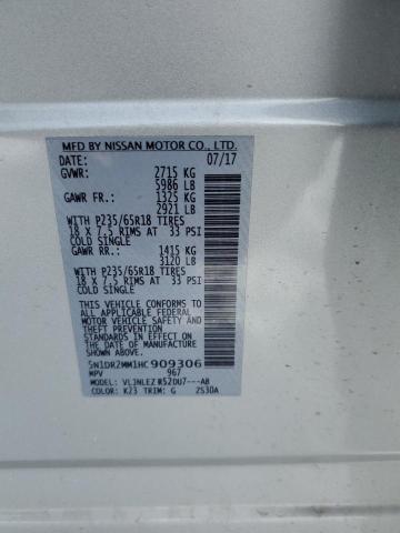 Photo 14 from auction – 2017 NISSAN PATHFINDER with VIN 5N1DR2MM1HC909306