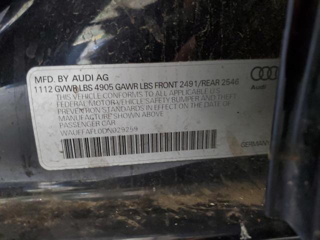 Photo 12 from auction – 2013 AUDI A4 PREMIUM with VIN WAUFFAFL0DN029259