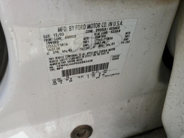 Photo 13 from auction – 2004 FORD EXCURSION with VIN 1FMNU44P04EB83428
