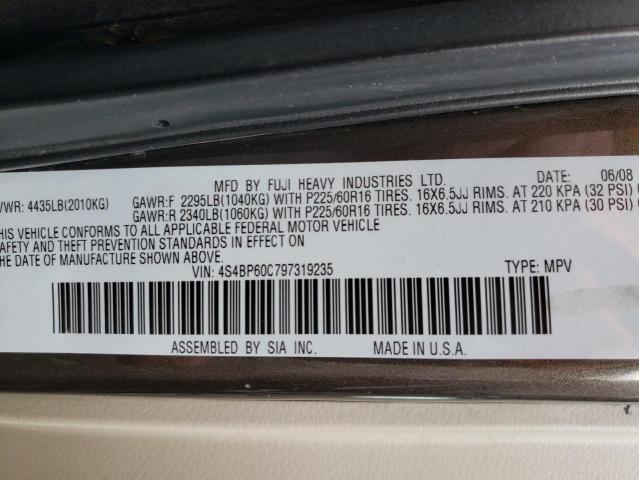 Photo 14 from auction – 2009 SUBARU OUTBACK with VIN 4S4BP60C797319235