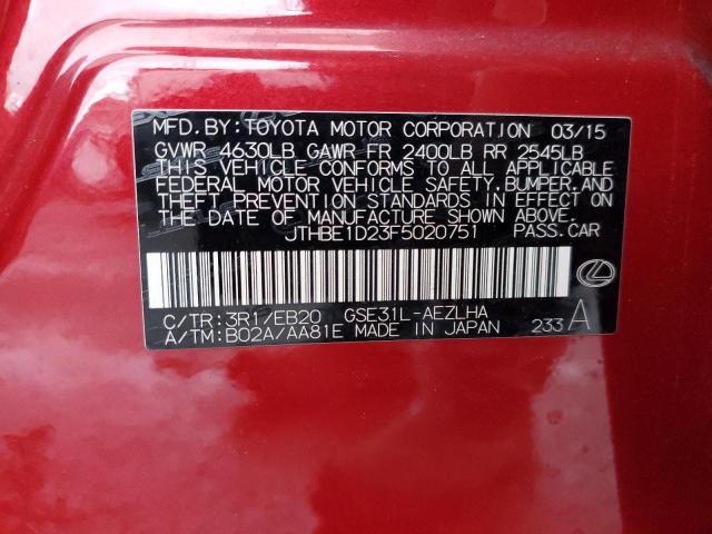 Photo 13 from auction – 2015 LEXUS IS 350 with VIN JTHBE1D23F5020751