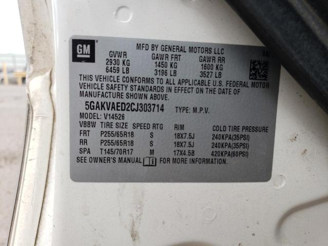 Photo 13 from auction – 2012 BUICK ENCLAVE with VIN 5GAKVAED2CJ303714