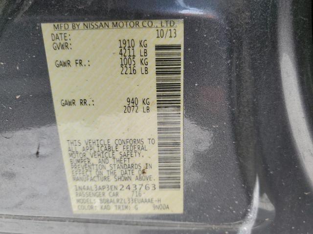 Photo 12 from auction – 2014 NISSAN ALTIMA 2.5 with VIN 1N4AL3AP3EN243763
