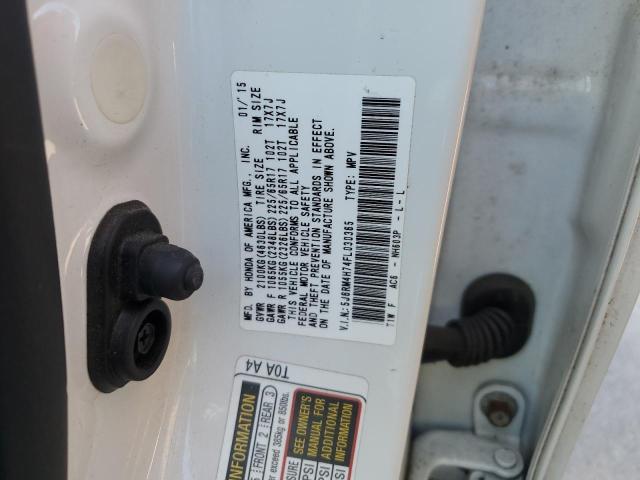 Photo 13 from auction – 2015 HONDA CR-V EXL with VIN 5J6RM4H74FL030365